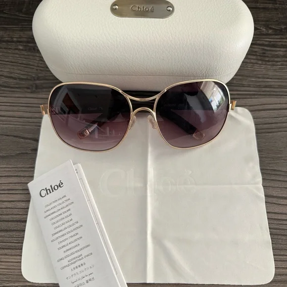 chloé sunglasses Y2K Deadstock Y2K Chloé Heart-Shaped Sunglasses | Depop main image 4